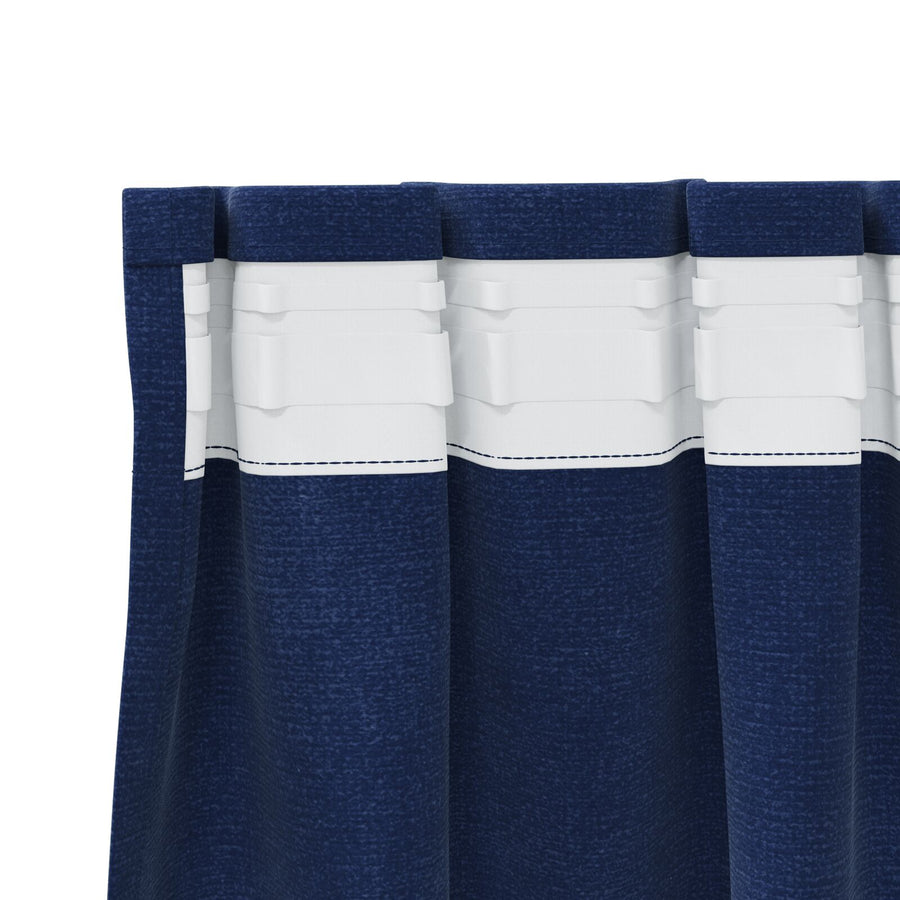 Vouwgordijnen Met Top Tape 2 Stuks E Fluweel Donkerblauw 140 x 140 cm met genaaid tape