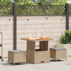 Tuin eettafelset poly rattan beige 4 personen