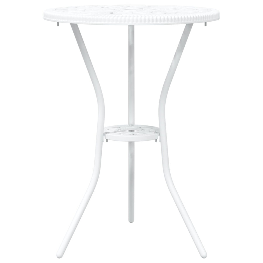 3-Delige Bistro Set Voor In De Tuin - Te Gietaluminium Wit