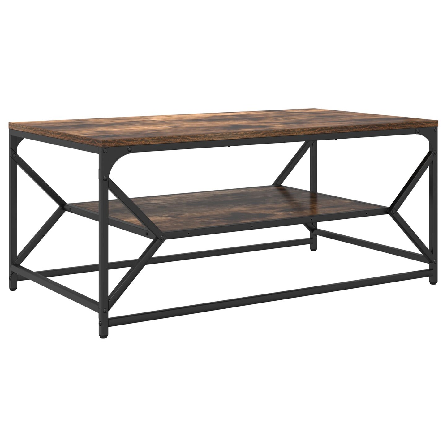 Salontafel Met Plank Spaanplaat Gerookt eiken 90 x 50 x 40 cm