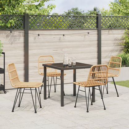5-Delige Tuin Eetset Bruin Poly Rattan