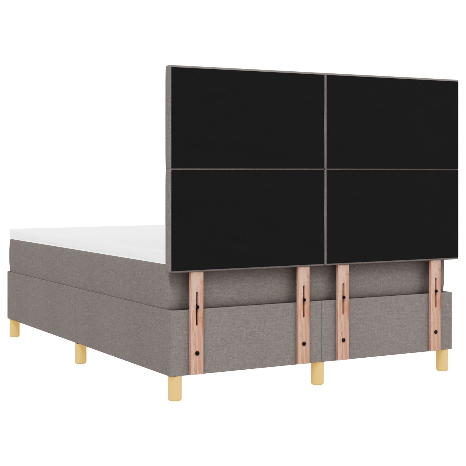Boxspringbed Met Matras Taupe 160X200 Cm Stof Blauw