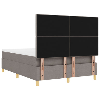 Boxspringbed Met Matras Taupe 160X200 Cm Stof Blauw