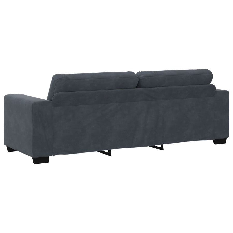 3-Delige Bankset Met Kussens Donkergrijs Velvet