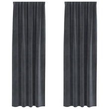 Zwarte Uitsluitgordijnen Met Topband 2 Stuks Lichtgrijze Fluweel Lichtgrijs 140 x 225 cm met stiksel