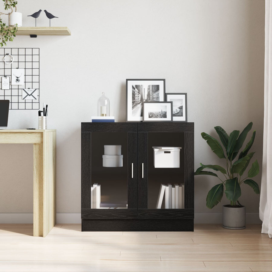 Boekenkast Zwart Eiken 82,5X30,5X80 Cm Gelaagd Hout