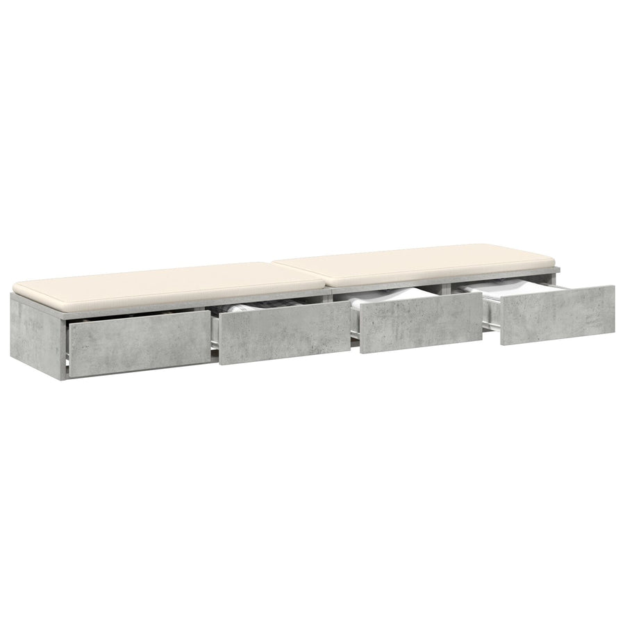 Bedlades In - Gemaakt Van Engineered Wood Beton grijs 135 x 36.5 x 16.5 cm