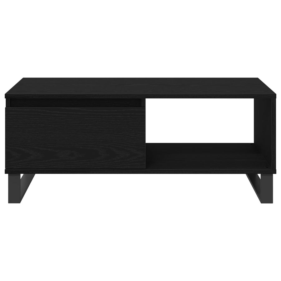 Salontafel 90X50X36,5 Cm Bewerkt Hout Zwart eiken