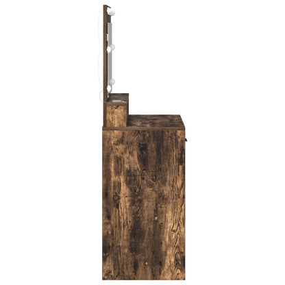Kaptafel Met Led Verlichting 79 x 41 x 135 cm Gerookt eiken