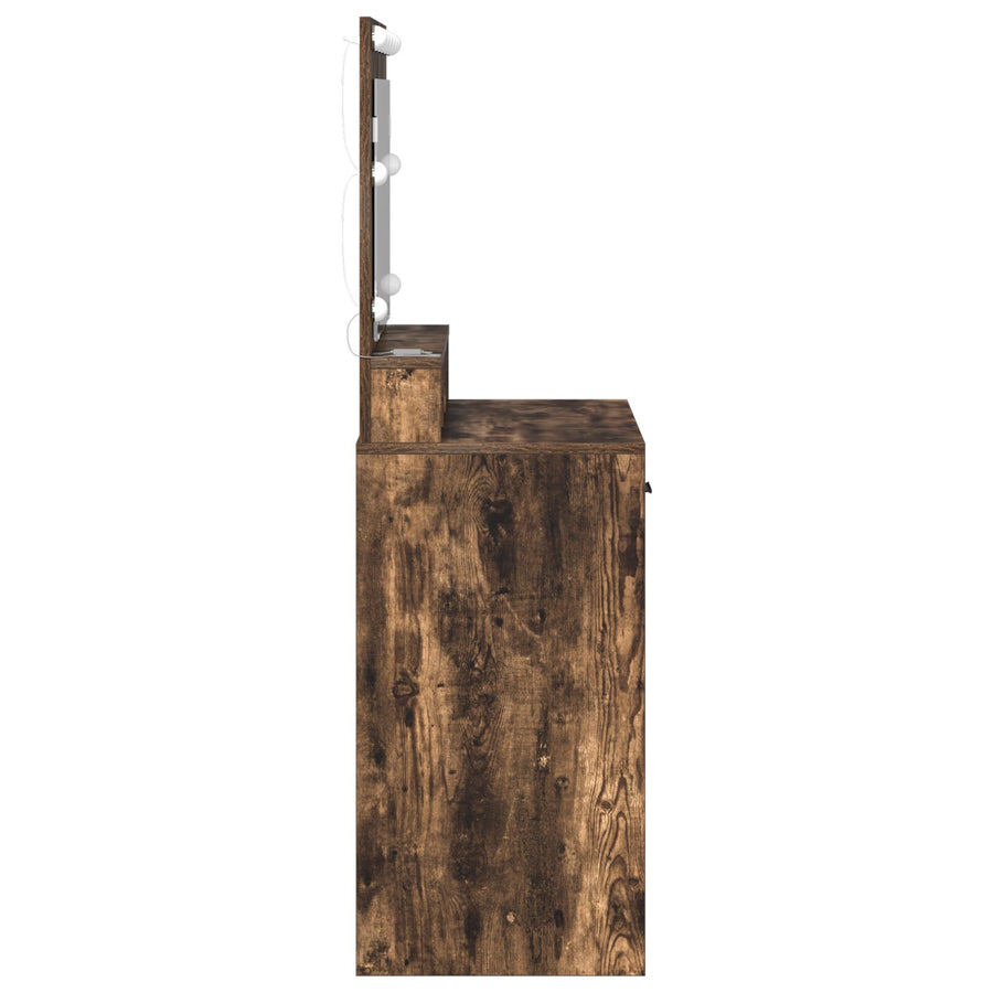 Kaptafel Met Led Verlichting 79 x 41 x 135 cm Gerookt eiken