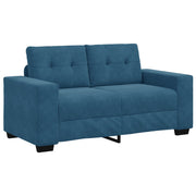 Loveseat blauw fluweel met kussen