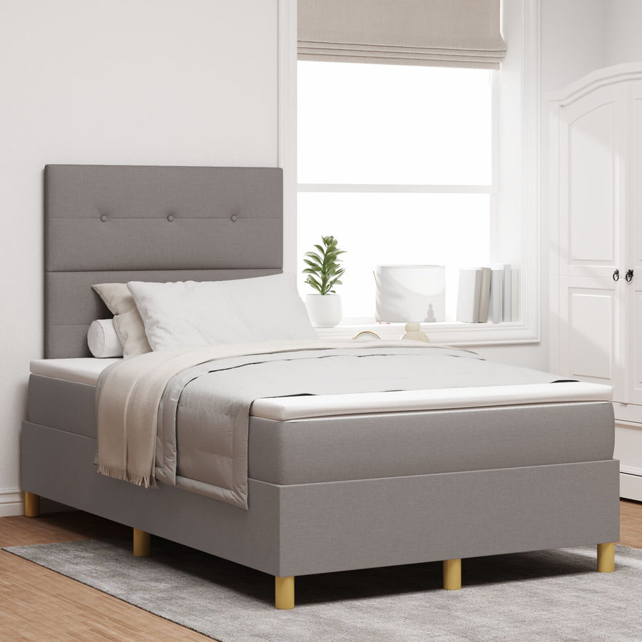 Boxspringbed Met Matras Taupe 120X200 Cm Stof Blauw