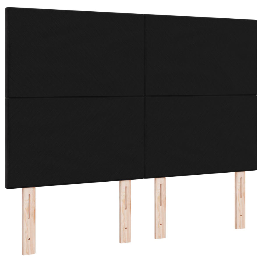 Hoofdbord Knop Geïnvesteerd Fluweel Zwart 160 cm Hoog hoofdbord