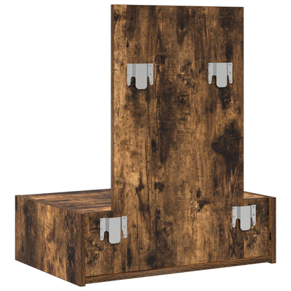 Wandkaptafel 60 x 40 x 70 cm Gerookt eiken zonder LED