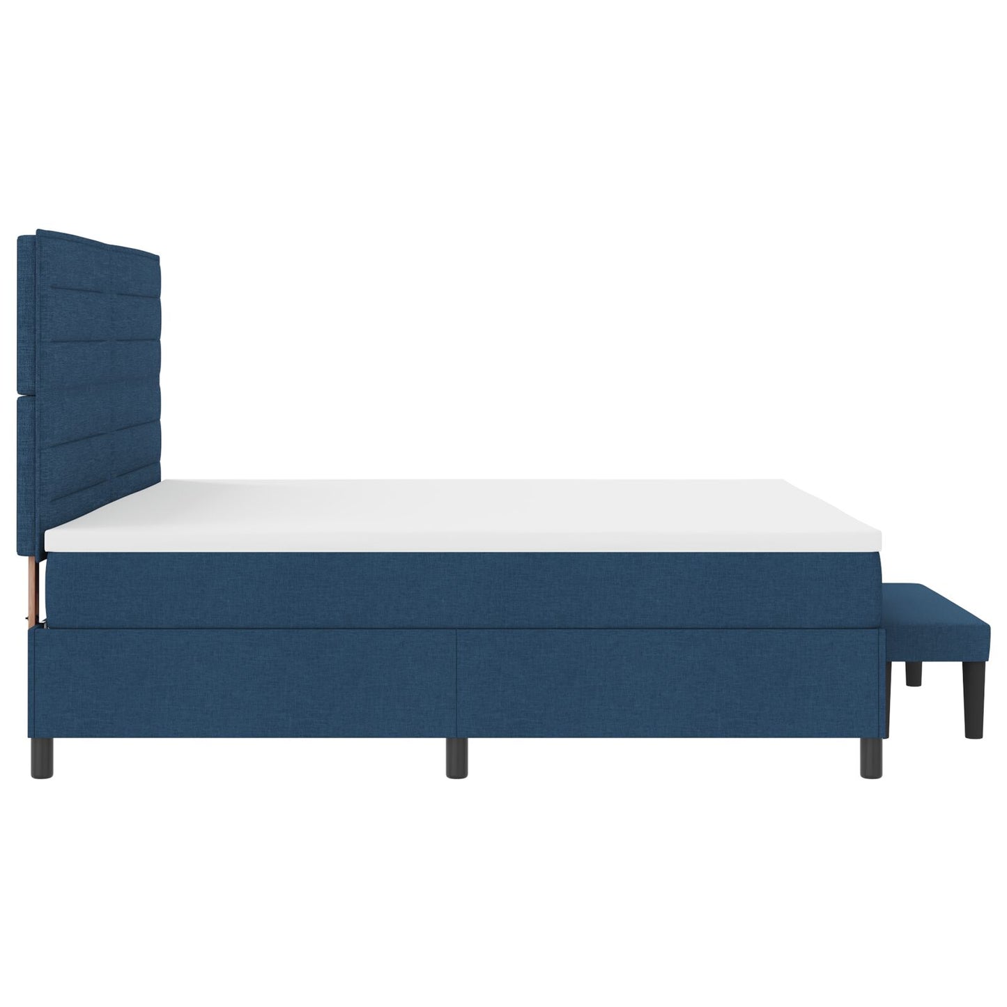 Boxspring Bed Met Matras & Bank Stof Blauw 200 x 200 cm Lijnen ontwerp