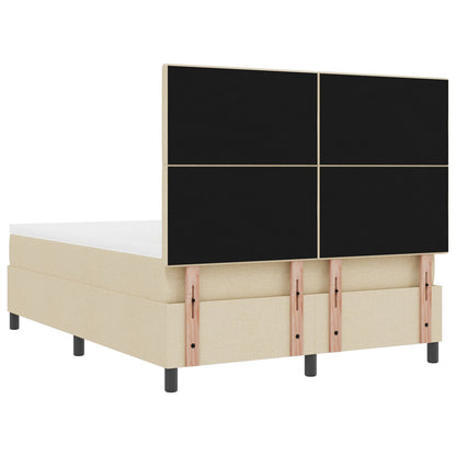 Boxspring Bed Met Matras Stof Crème 160 x 200 cm Knopen tufted