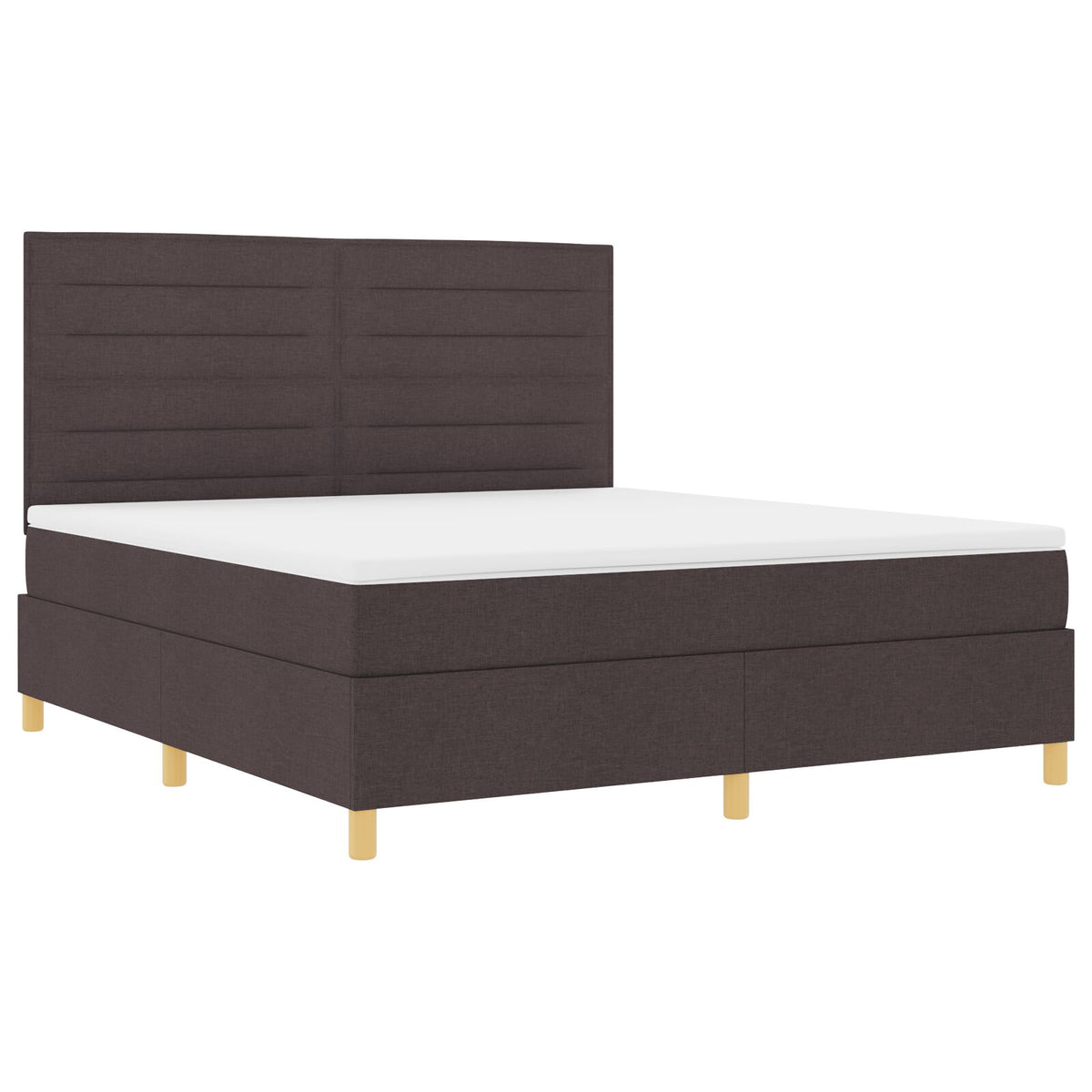 Boxspringbed Met Matras Donkerbruin Super King Stof Blauw