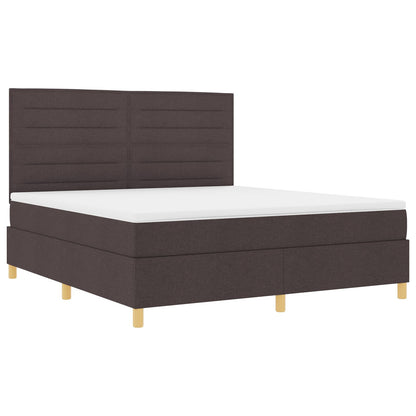 Boxspringbed Met Matras Donkerbruin Super King Stof Blauw