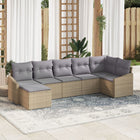 Loungeset 7-delig polyrattan beige