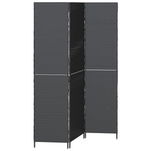 Kamerscherm Opvouwbaar 146X Poly Rattan 180 cm Zwart 3 panelen
