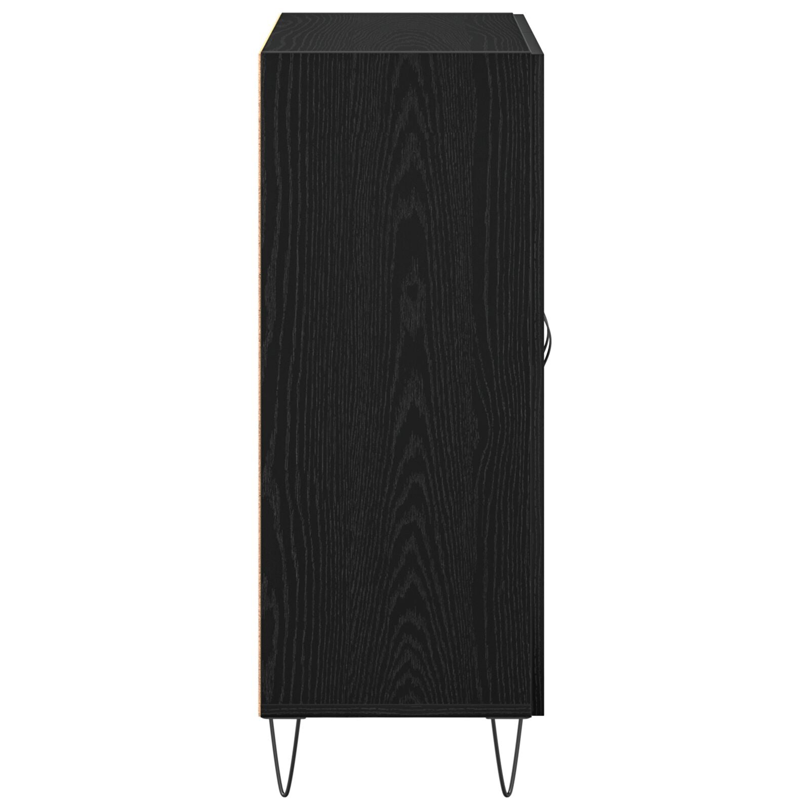 Sideboard Zwart Eiken 69,5X34X90 Cm Bewerkt Hout