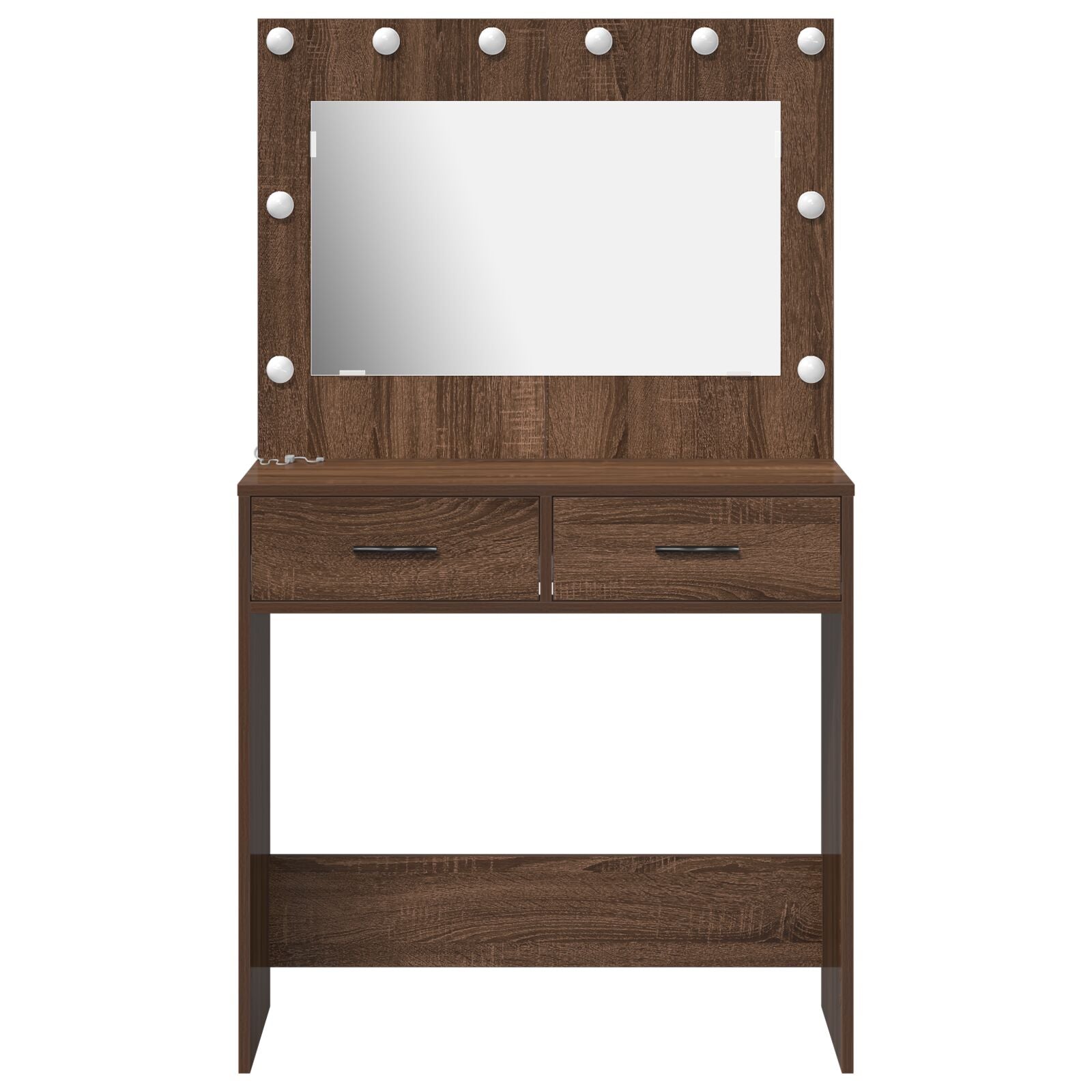 Kaptafel Met Led-Verlichting Bruin eiken 78,5 x 41 x 135 cm