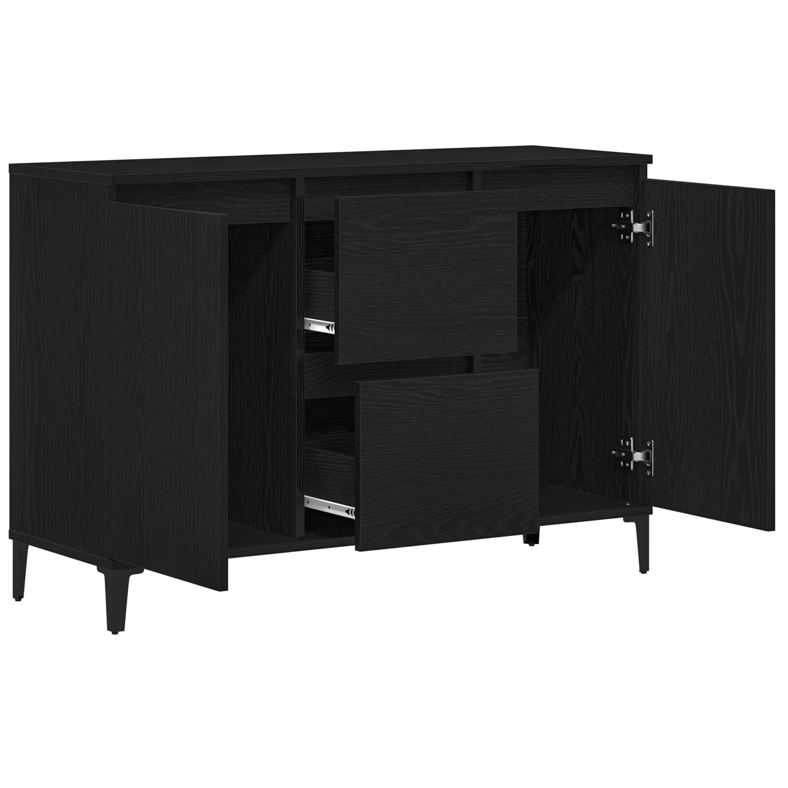 Dressoir Zwart Eiken 104X35X70 Cm Gegarandeerd Hout