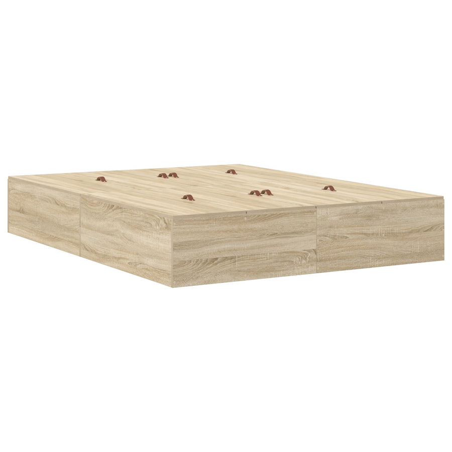 Opbergbedframe Sonoma Eiken Spaanplaat 140 X 190 Cm Artisanaal Eiken
