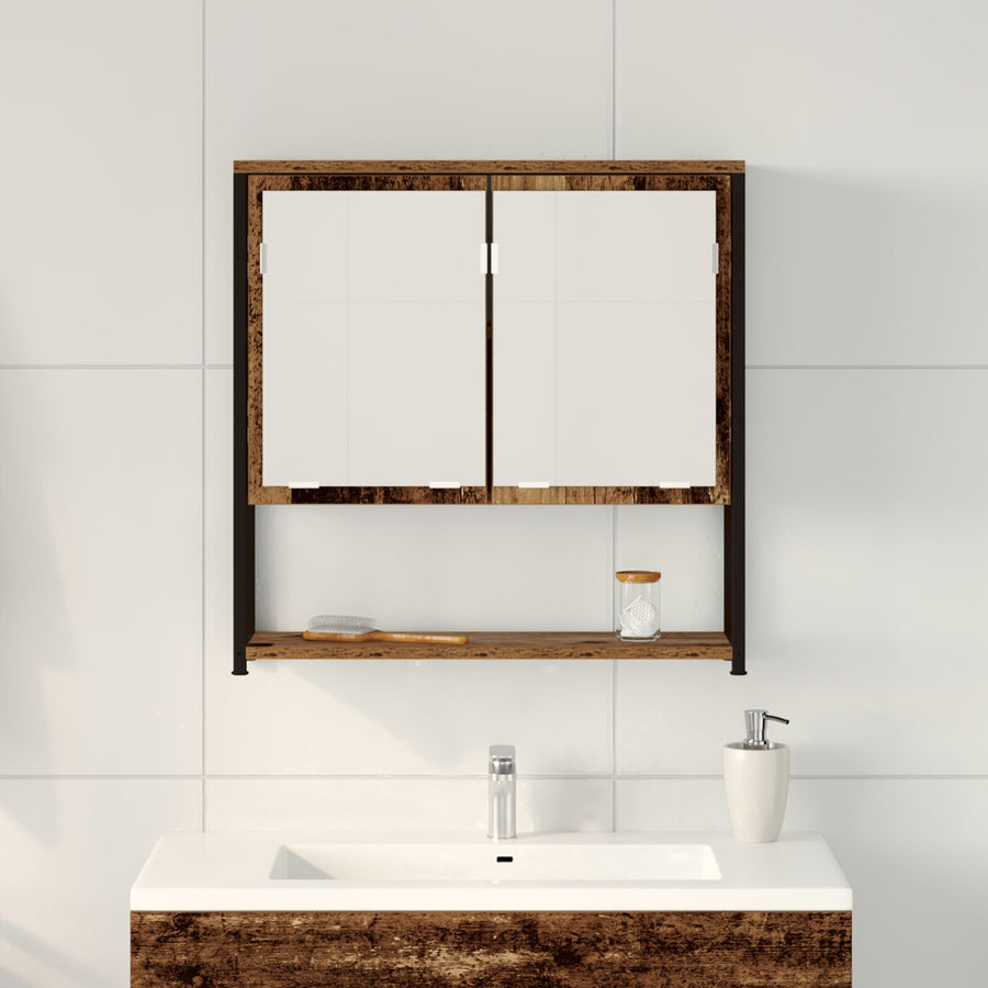 Badkamerspiegelkast 60X16X60 Cm Engineered Hout Oude hout