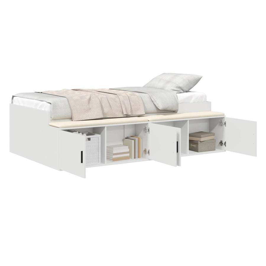 Opslagbedframe Wit 100x200 cm