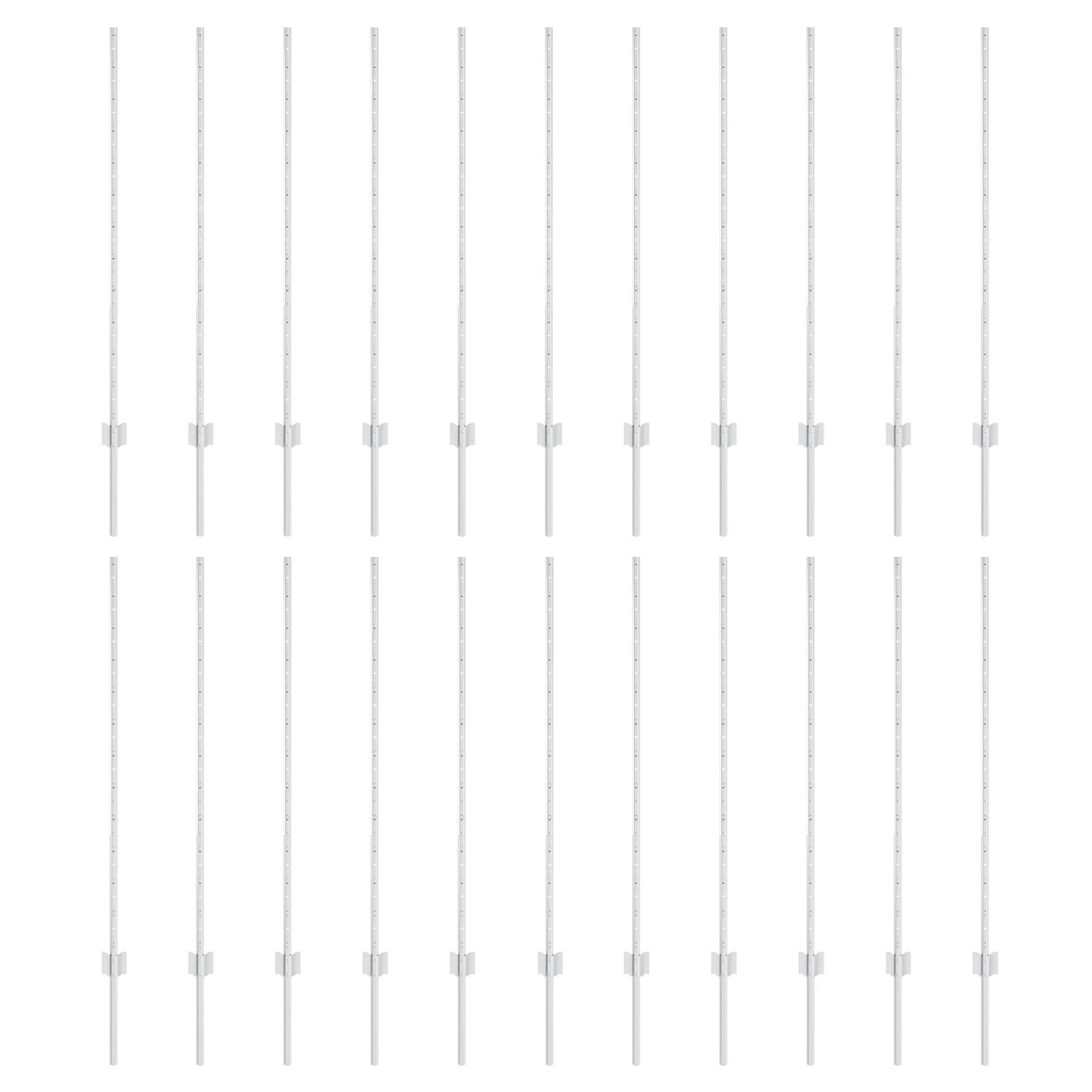 Hekpalen 44 stuks U-kanaal Zilver 160 cm Staal