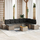 Poly Rattan Garden Lounge Set with Cushions 9 pcs Grey