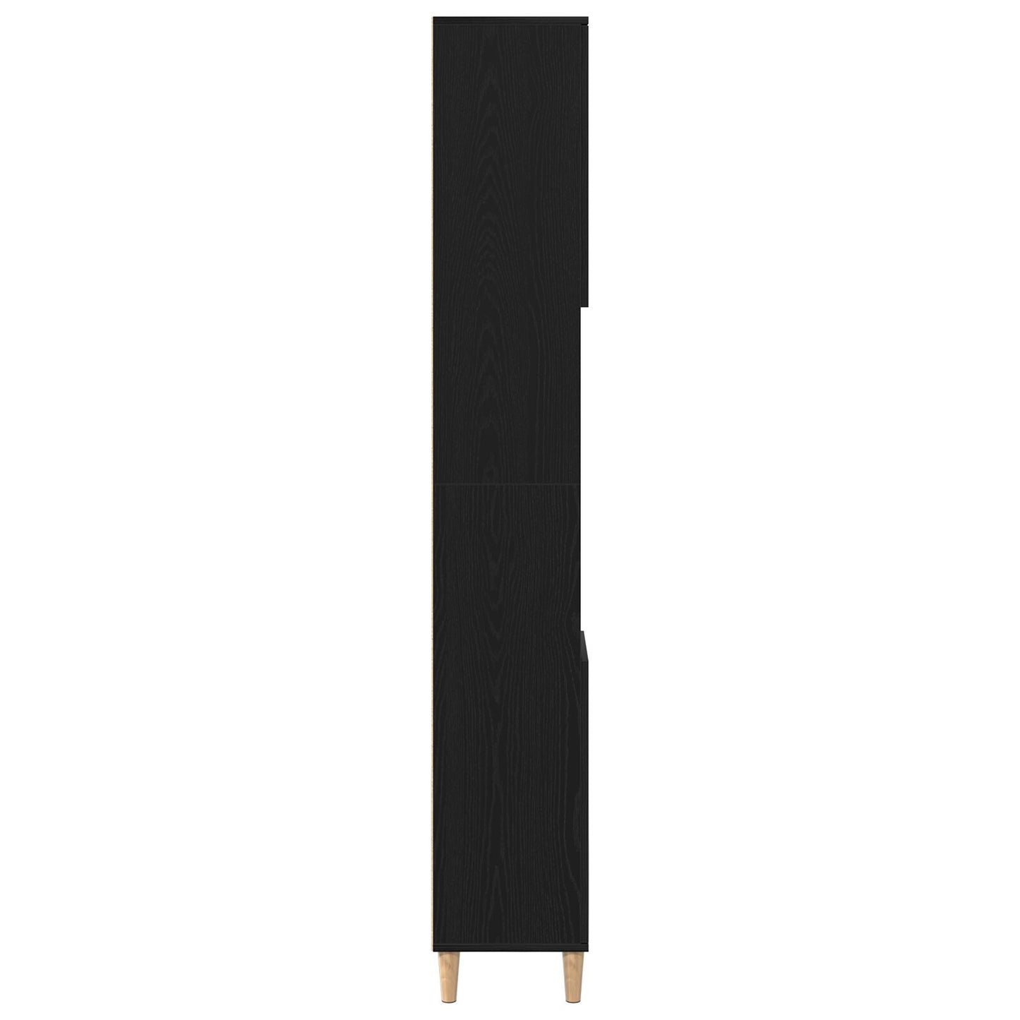 Badkamerkast Zwart Eiken 30X30X190 Cm Houtmateriaal