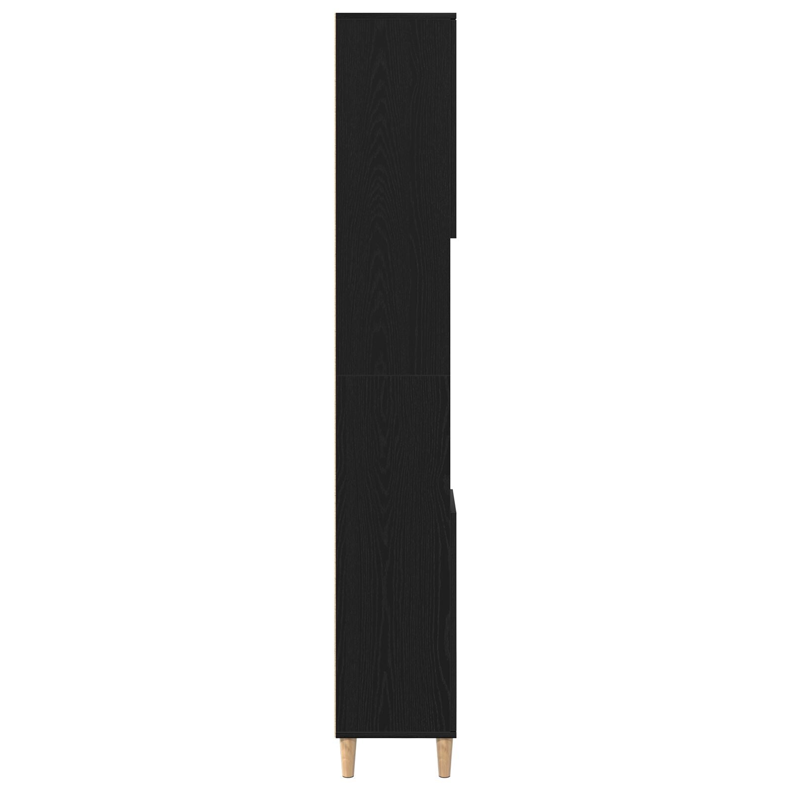 Badkamerkast Zwart Eiken 30X30X190 Cm Houtmateriaal