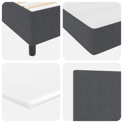 Boxspring Bed Met Matras Donkergrijs Eenpersoons Corduroy Stof