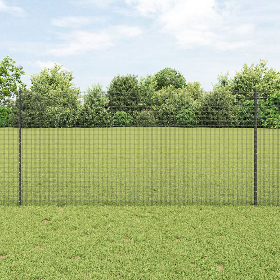 Gelaste Draadhek Met 22 U-Palen Grijs 1.2X25 M Staal