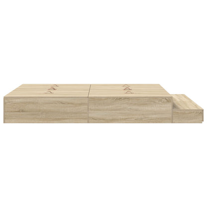 Opbergbedframe Sonoma Eiken Spaanplaat 140 X 190 Cm Artisanaal Eiken