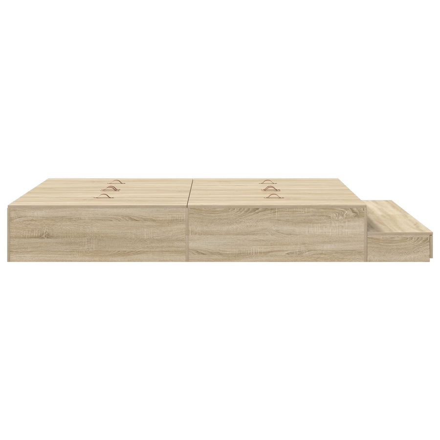 Opbergbedframe Sonoma Eiken Spaanplaat 140 X 190 Cm Artisanaal Eiken