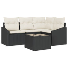 Tuin Sofa Set Set Van 5 Beige Kussens En Zwart Frame