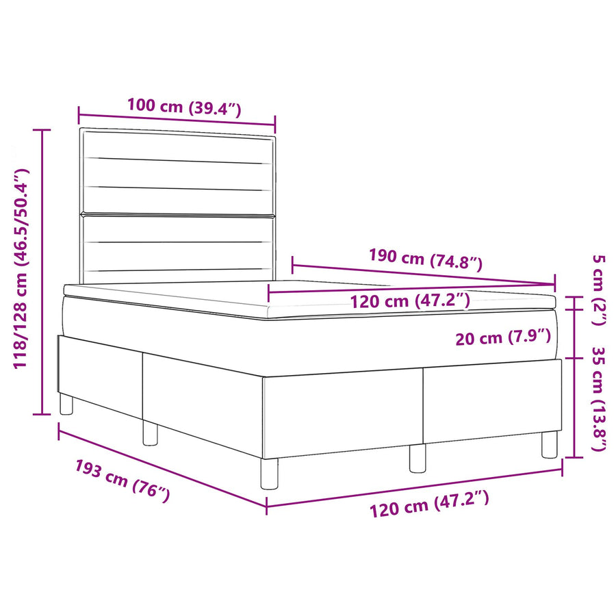 Boxspring Bed Met Matras Donkerbruin Klein Tweepersoons Bed Stof Blauw