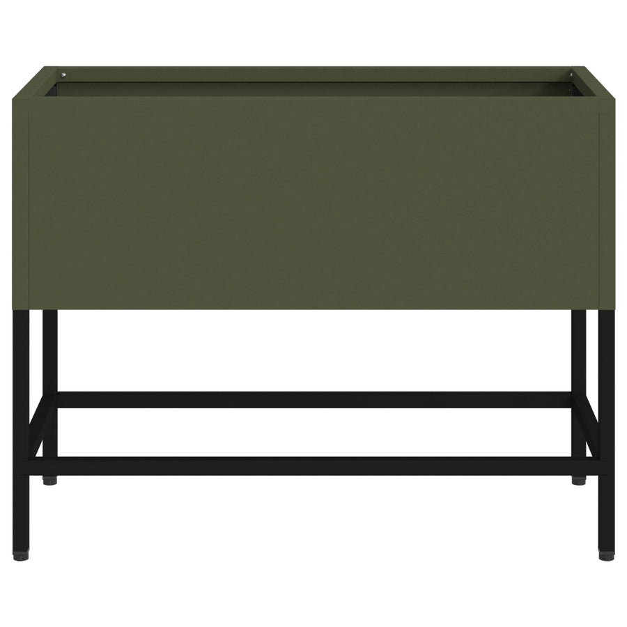 Verhoogde Tuinbak Olijfgroen Staal Olijf groen 60 x 26 x 45 cm
