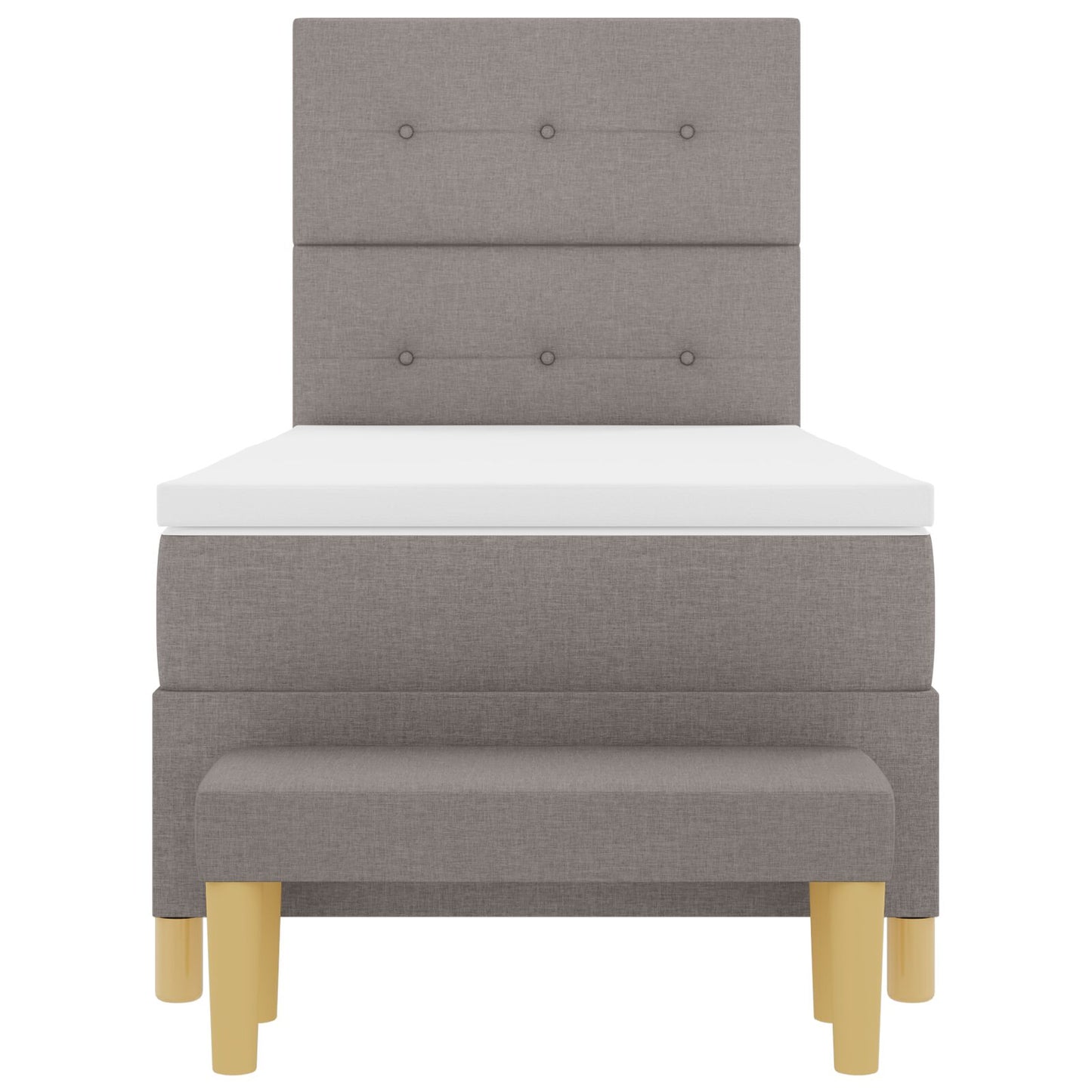 Boxspringbed Met Matras En Bank Stof Taupe 100 x 200 cm Knoopge tuftte
