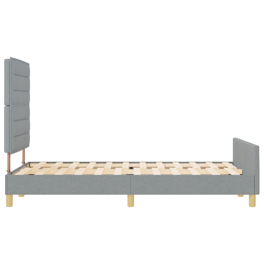 Bedframe In Lichtgrijs, 140X200 Cm, Stof Crème