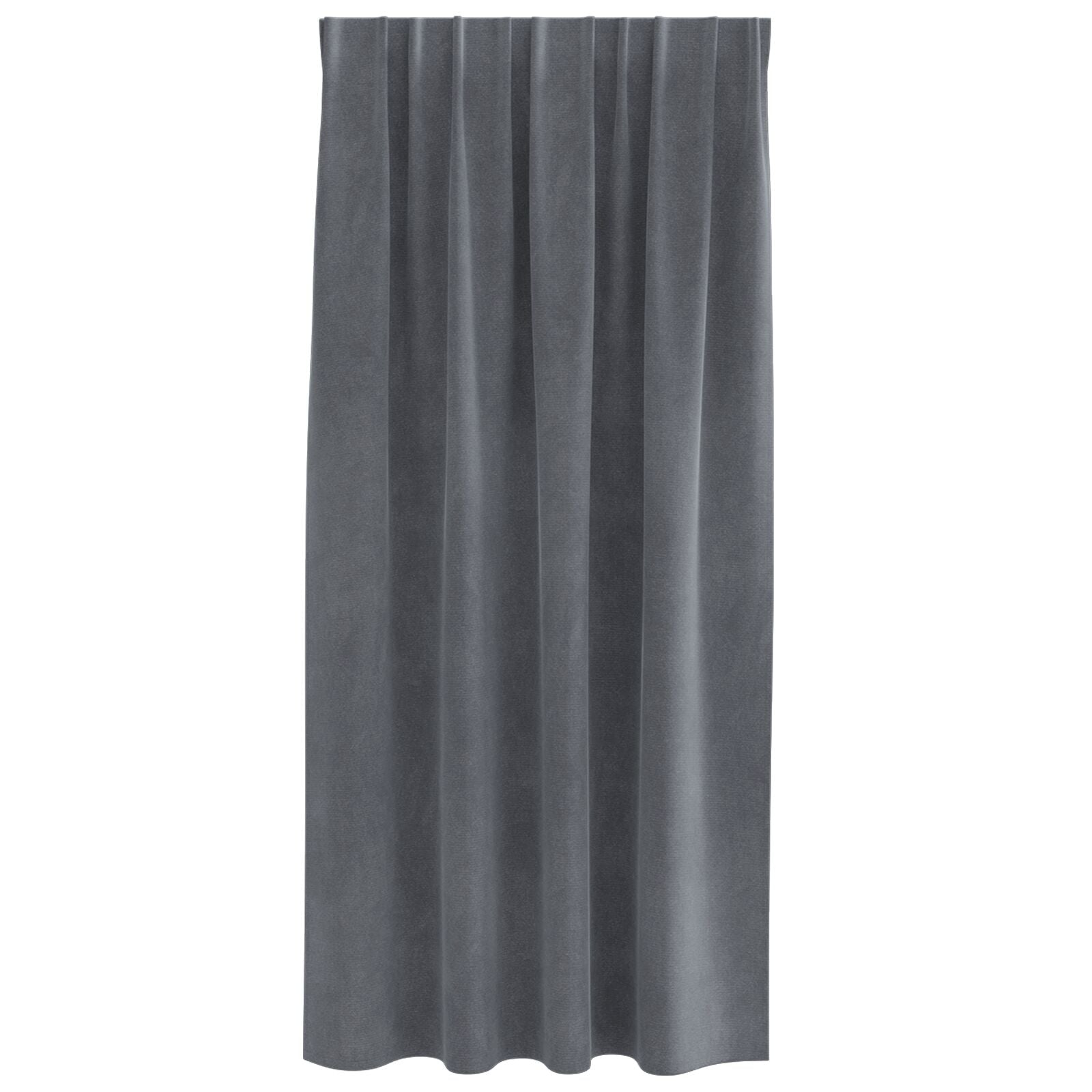 Zwart-Out Gordijnen Met Top Tape 2 Stuks Fluweel Super Lichtgrijs 140 x 175 cm met genaaide tape