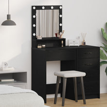 Kaptafel Met Led Verlichting Zwart eiken 50 x 41 x 135 cm