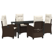 5-Delige Tuinset Met Kussens Bruin Poly Rattan