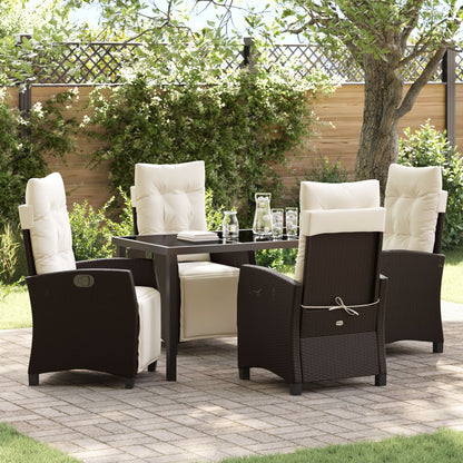 5-Delige Tuin Eetset Bruin Poly Rattan
