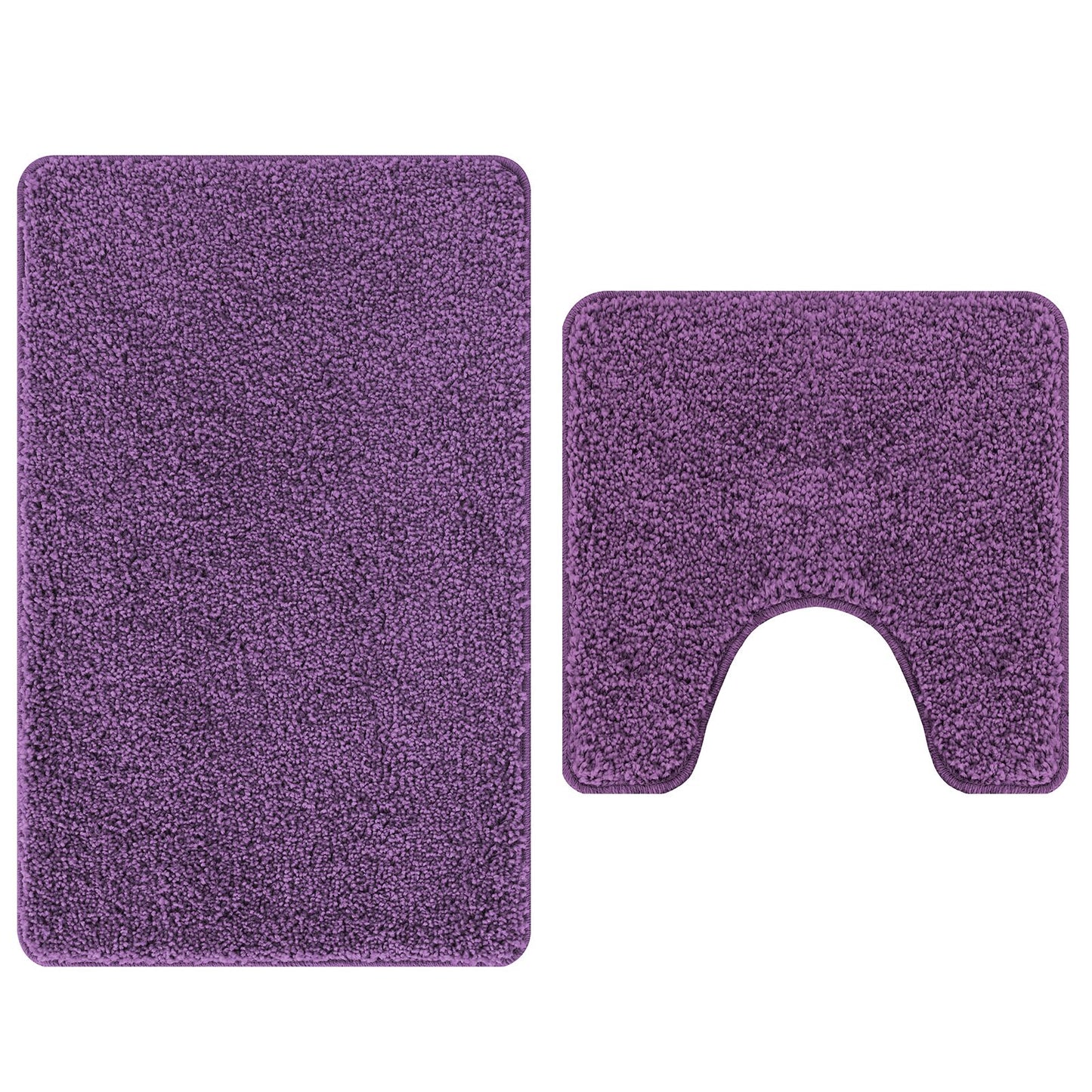 2-Delige Badmat Set E Polypropyleen Antislip Paars