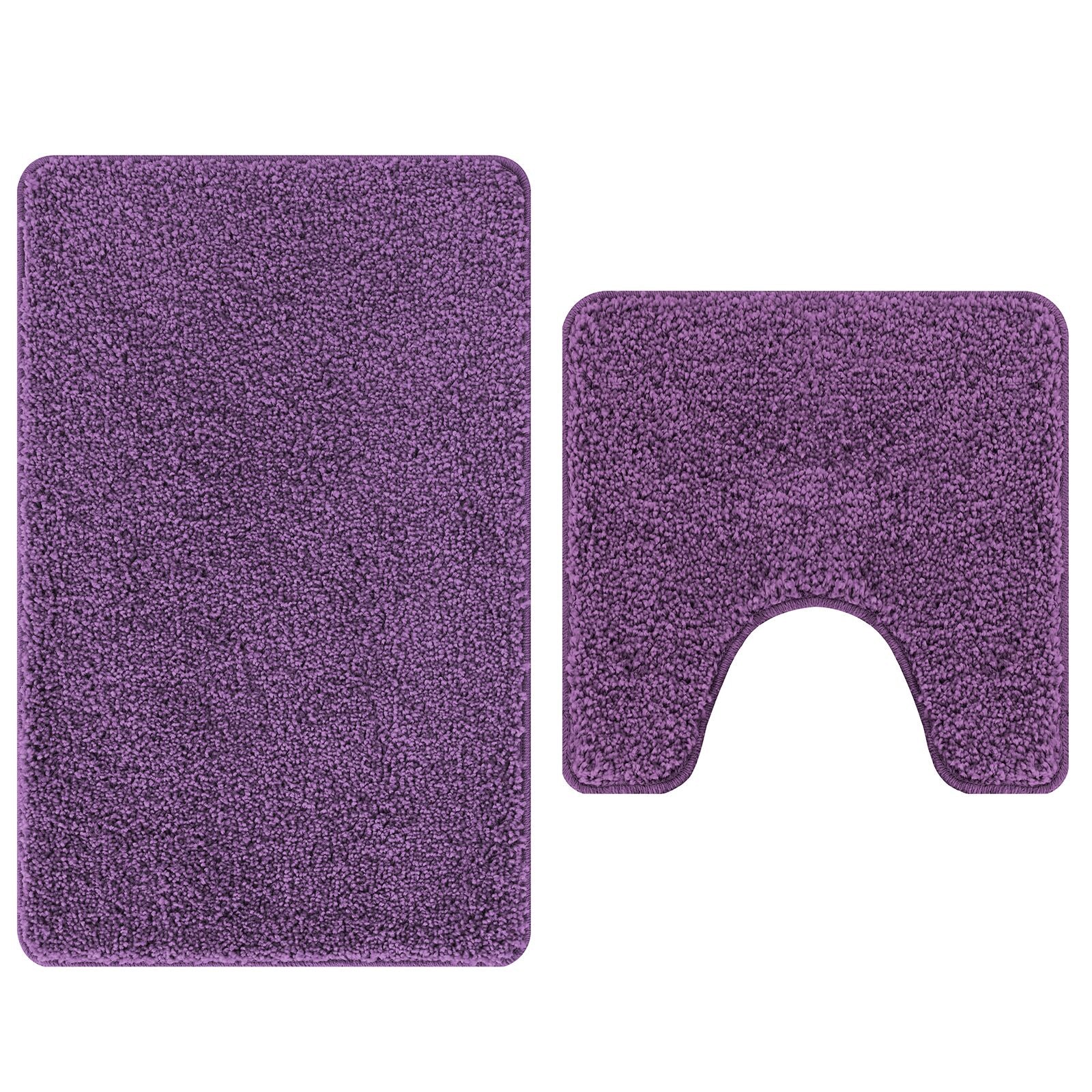 2-Delige Badmat Set E Polypropyleen Antislip Paars