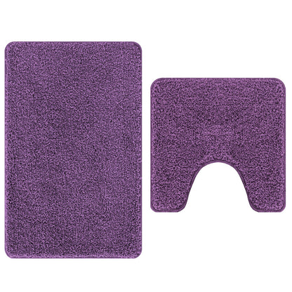 2-Delige Badmat Set E Polypropyleen Antislip Paars